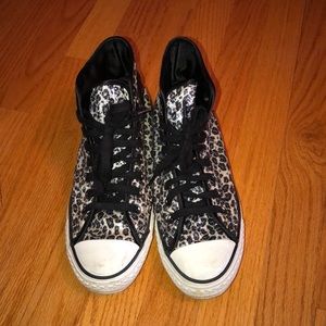 Converse leopard sequin high tops